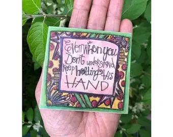 Holding His Hand Sticker