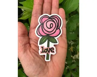 Love Flower Vinyl Sticker